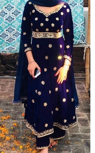 Beautiful-Indian/Pakistani Party-Wear Stunning embroidery work on Long kurta-pant dress for party/Wedding wear -2020 - Product Image 2