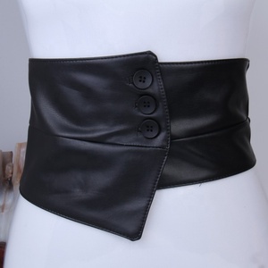 New <strong>Women</strong> Geometric Fashionable Ladies Wide PU Leather Wide Elastic <strong>Belt</strong> Irregular Stretch Design with Alloy Buckle <strong>for</strong> Dresses - Product Image 4