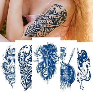 Nouveaux autocollants de <span class=keywords><strong>tatouage</strong></span> inspirés de jus de plantes, avec totems <span class=keywords><strong>animaux</strong></span>, imperméables, résistants à la transpiration, parfaits pour hommes et femmes, pour la moitié du bras - Product Image 5