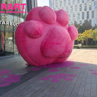 Décorations de festival, pattes de chat en peluche gonflables roses pour l'affichage