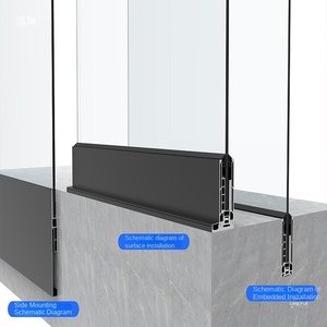 Main courante moderne en alliage d'aluminium Rainure en forme de <span class=keywords><strong>U</strong></span> Montage latéral au sol Balcon Pont Escaliers Suspension latérale Carte Garde-corps Duplex Villa - Product Image 4
