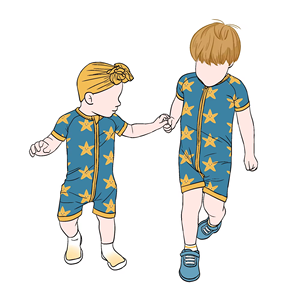 Tutina Estiva per Bambini Little Glow Kid con Cerniera Bidirezionale in Bambù, Maniche Corte, per Bambini e Ragazzi - Product Image 4