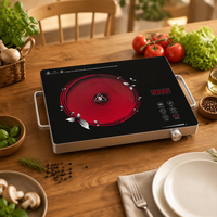 Table de cuisson infrarouge portable 2000W, cuisinière infrarouge électrique à commande tactile pour la maison, la cuisine et l'usage commercial