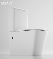 Nouvelle toilette en céramique de haute qualité pour salle de bain, design sans rebord, deux pièces, avec réservoir