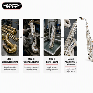 Saxophone alto en Mi bémol, laiton plaqué argent, performance professionnelle en concert, avec <span class=keywords><strong>sac</strong></span> de transport - Product Image 6