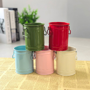Porte-stylo cylindrique en fer forgé, seau de rangement créatif pour bureau, multifonctionnel, pour papeterie, pinceaux cosmétiques, pot de fleurs - Product Image 1
