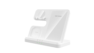 New 3in1 sạc không dây 15 Wát sạc nhanh đứng cho điện thoại đồng hồ tai nghe bán buôn xách tay - Product Image 2