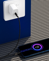 Cable de Carga y Transferencia de Datos USB C Macho a USB C Macho de 2 Metros, 60 W, 20 V, 3 A, con Trenzado de Nailon para Cargador de Teléfono Apple y Google