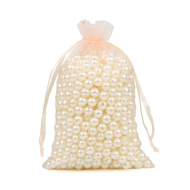 Bolsas para organza de malha de fábrica, sacola para embalagem de frascos de cosméticos, sacola pequena com cordão para organza