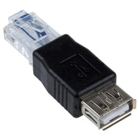 Adaptador de Conector USB Tipo A Hembra a RJ45 Macho para Enrutador Ethernet de Red LAN