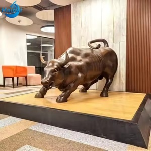 Lebensgrobe Estatua de Toro de Cobre y Latón, Escultura de Metal para Exteriores, Escultura de Toro de Wall Street, Estatua de Toro de Bronce Madchen, <span class=keywords><strong>Chicago</strong></span> - Product Image 2