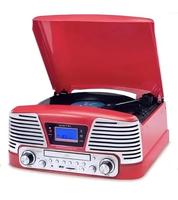 Tourne-disque Lecteur de gramophone sans fil vintage à 3 vitesses Radio FM Lecteur de platine vinyle