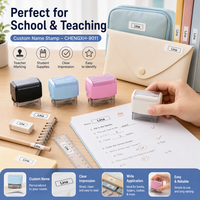 Tampon nominatif personnalisé OEM, sceau auto-encreur 38x14mm pour signature, idéal pour contrats, factures, dossiers financiers, étiquettes et emballages