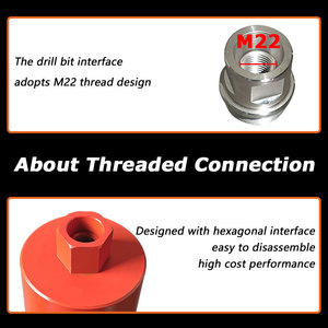 لقمة حفر ماسية بطول 400 مم وسن M22 لحفر الخرسانة المسلحة بقطر 25-400 مم لعمل ثقوب في جدران التكييف - Product Image 4