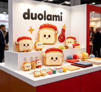 Porte-clés personnalisé en peluche douce en forme de pain grillé pour cadeau promotionnel