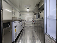 Chariot de vente ambulante entièrement vitré de 5 m pour crème glacée, gaufres, café et crêpes - Équipement professionnel