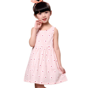 Robe d'été sans manches en coton pour filles, robe de princesse pour enfants - Product Image 6