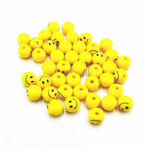 Cuentas acrílicas de 10 mm, redondas, con cara sonriente, de colores mixtos, sueltas, para la fabricación de joyas. - Product Image 3