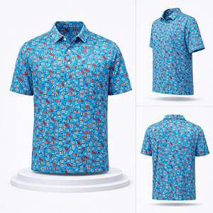 Polos de Golf Deportivos Personalizados de Lujo y Alta Calidad con Estampado Completo por Sublimación, Secado Rápido, Absorción de Humedad y Logotipo Bordado - Product Image 2