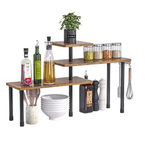 Wooden Countertop <b>Storage</b> Rack 3 Tier Movable Corner Shelf For Bathroom Bedroom Kitchen <b>Dressing</b> <b>Table</b> Organization - Product Image 5
