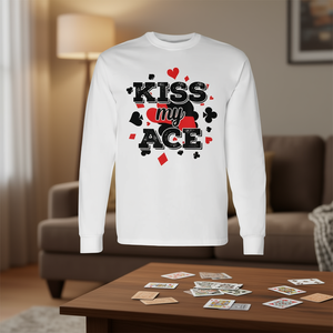 Camiseta de manga larga Kiss My Ace Poker, ropa informal unisex para adultos - Product Image 3