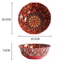 Service de table en porcelaine coloré de style bohème, motif végétal, compatible micro-ondes, kit de 4 tasses, utilisation domestique