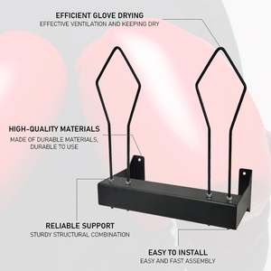 Supporto per Guantoni da Boxe e Parastinchi JH-Mech con Montaggio a Parete, Rastrelliera Nera per Guantoni da Boxe per Palestre e Impianti di Allenamento - Product Image 3