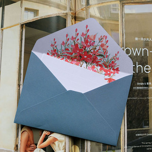 대량 판매 맞춤형 4 색 오프셋 인쇄 봉투 및 편지 용지 세트 포장 지갑 사업 일반 로고 꽃 편지 세트 - Product Image 2