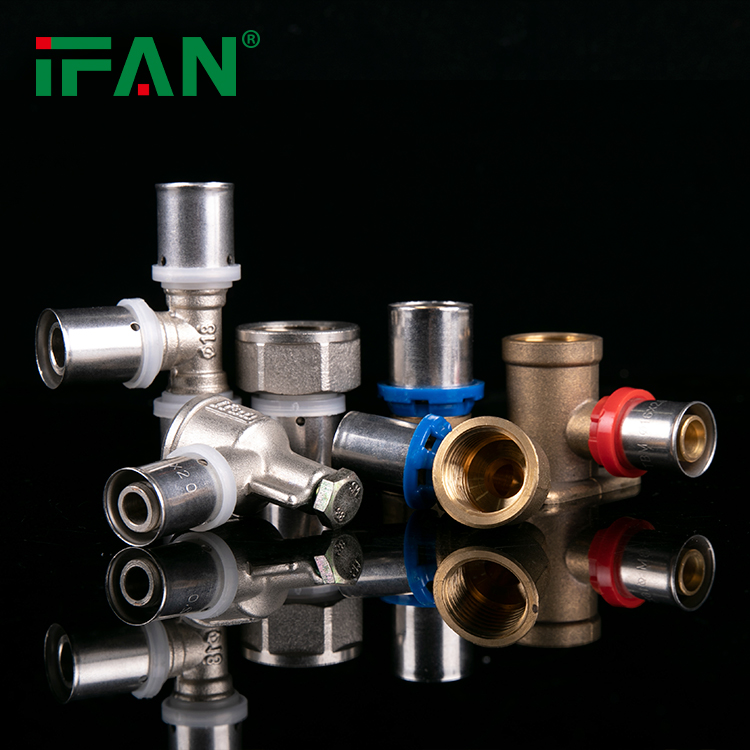 IFAN Herstellung OEM Farbgröße Form langlebig Messing Edelstahl PEX-Fittings PEX-Pressen-Fittings