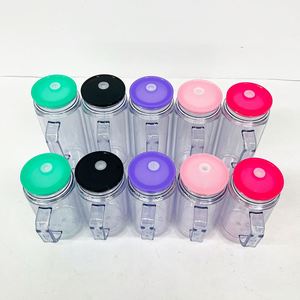 Vasos de Acrílico Transparentes Personalizados con Logotipo, Vasos de Acrílico Transparentes de 20 oz para Hacer Manualidades, Vasos de Plástico con Agujero Preperforado de 16 oz, Vasos con Asa - Product Image 3