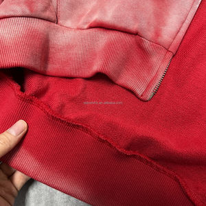 Sudaderas con cremallera de algodón de primavera personalizadas, sudaderas con capucha de felpa francesa unisex, ropa de calle desgastada, sudadera con cremallera y lavado ácido - Product Image 5