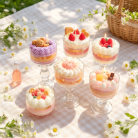 Bougie parfumée artisanale en forme de cupcake mousse simulé, senteur fruitée, biologique, pour anniversaire, fête des pères, Thanksgiving, Pâques, Diwali