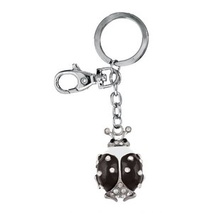 Porte-clés en cristal noir Ladybird, design élégant, sans boîte requise - Product Image 1