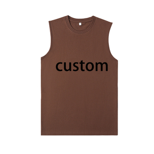 Débardeur unisexe ample en coton lourd 230g, style printemps-été, col étroit, épaules larges, logo personnalisable, couleur unie - Product Image 3