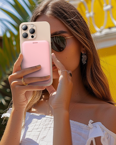 Mini miroir de maquillage de banque d'alimentation sans fil magnétique Portable rechargeable de voyage 3000mAh avec des lumières - Product Image 3