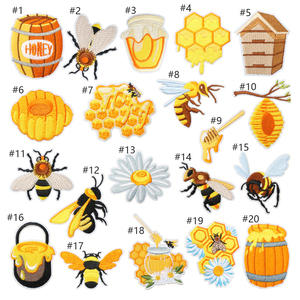Parches Termoadhesivos Bordados de Abeja, Estilo Rural, con Diseño de Abeja, Animal, <span class=keywords><strong>Miel</strong></span> y Margarita - Product Image 2
