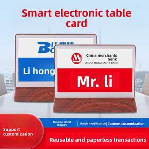 <b>Smart</b> <b>Electronic</b> Table Cards Ink Screen Meeting Direct Rental Mobile App for Update Customizable No Charging Required - Product Image 4