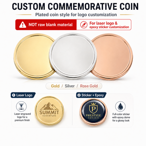 Moneda Conmemorativa Personalizada en Blanco para Grabado Láser, Souvenir con Logo 3D, Doble Cara, de Latón y Cobre, Moneda de Desafío para Firma - Product Image 1