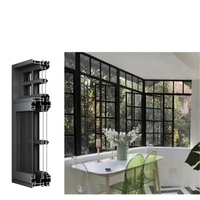 Fenêtre en aluminium sur mesure pour usage commercial avec volet roulant manuel ou électrique à ouverture verticale, design moderne pour les magasins