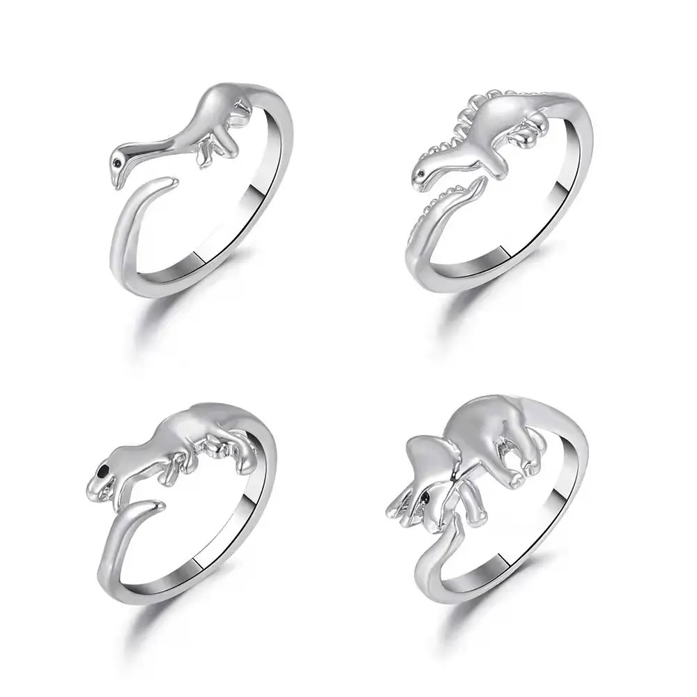 Preciosas en forma de dinosaurio-abiertos simples regalos de la joyería el anillo encantador para las mujeres 