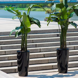 Hiện đại trong nhà ngoài trời nhựa Chậu hoa trồng xi lanh cao kích thước lớn phòng khách sàn vườn trang trí <span class=keywords><strong>container</strong></span> - Product Image 4