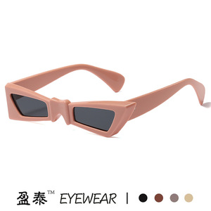 Eyewear <b>Small</b> <b>Frame</b> Irregular <b>Sunglasses</b> Black PC UV400 Women's Sun Protection - Product Image 4