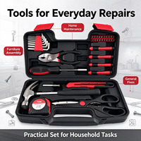 Basic 39-Piece Essential Home Repair Tool Set Complete Fixing Hardware Kit with Box for New Homeowner Housewarming Gift