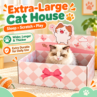 Lit et griffoir pour chat en carton ondulé moderne, durable et écologique, avec noyau remplaçable, style boîte