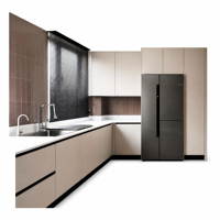 Meuble de cuisine moderne sur mesure en chêne massif blanc, résistant à l'eau, écologique, avec rangement multifonctionnel pour hôtels et restaurants