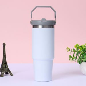 Car Grip <b>Handle</b> <b>Travel</b> Tumbler 20oz 30oz Double Wall Vacuum <b>Mug</b> Lid Straw Anti-Slip for Road Home - Product Image 6