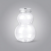 Bouteille PET en forme de gourde de 500 ml avec bouchon à vis en aluminium, bouteilles en plastique pour l'emballage de jus, de lait, de thé, de café