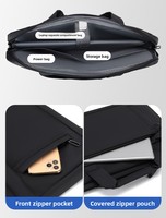 Sac pour ordinateur portable en PU de haute qualité, nouveau style, avec compartiment rembourré, plusieurs poches, pour le travail et les voyages, avec bandoulière simple