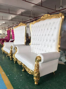 Yüksek geri beyaz deri kral taht kiralama sandalye kraliyet taht düğün sandalyesi - Product Image 5