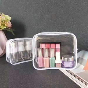 Free Sample Clear bsci Cosmetic Bag with Logo Small Mini Clear <b>Makeup</b> Organizer Clear Zipper Cosmetic <b>Case</b> with Organizer - Product Image 5